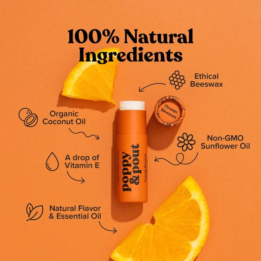 Poppy & Pout Orange Blossom Lip Balm