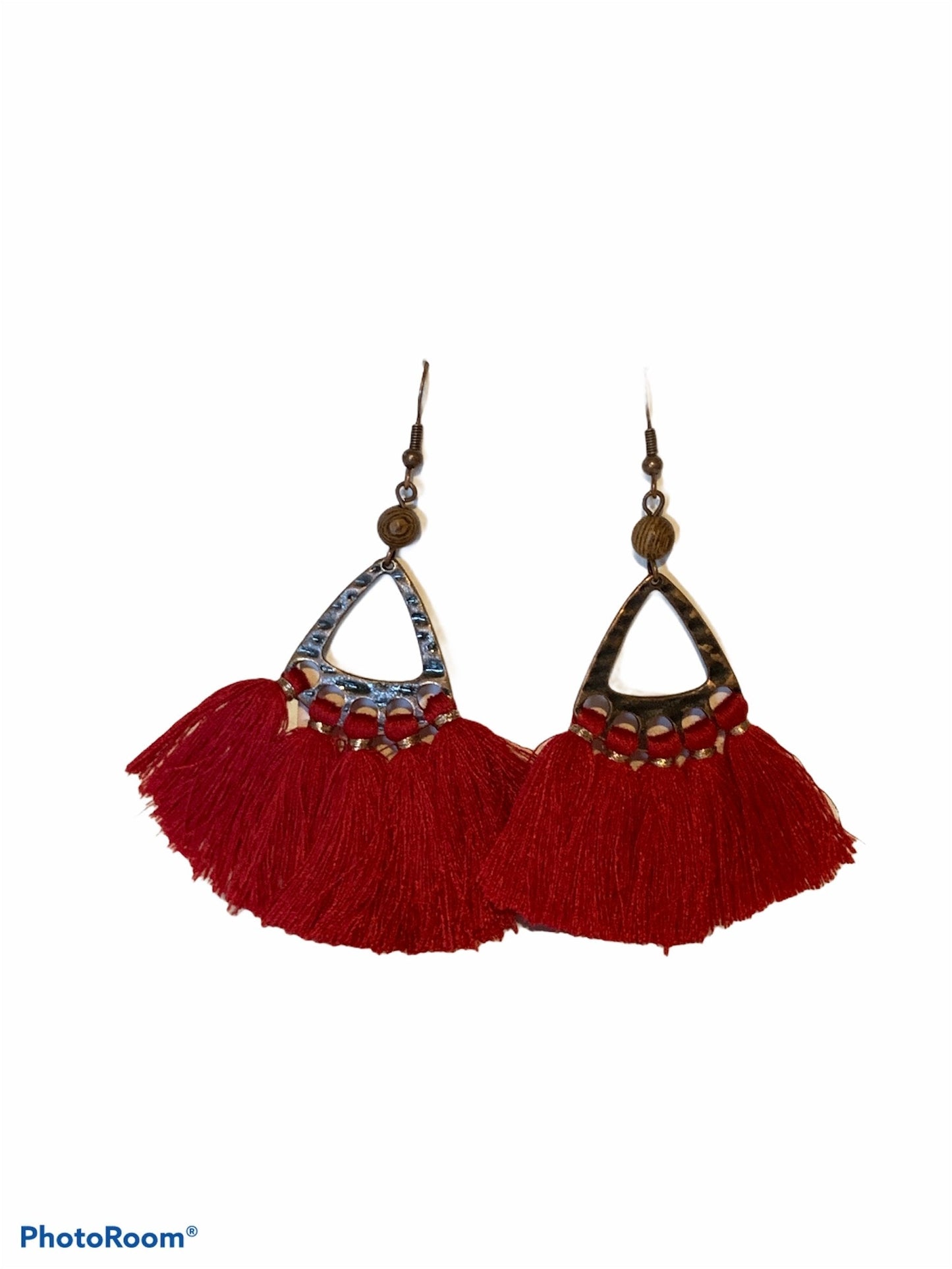 Earrings - Earring - Red Fringe