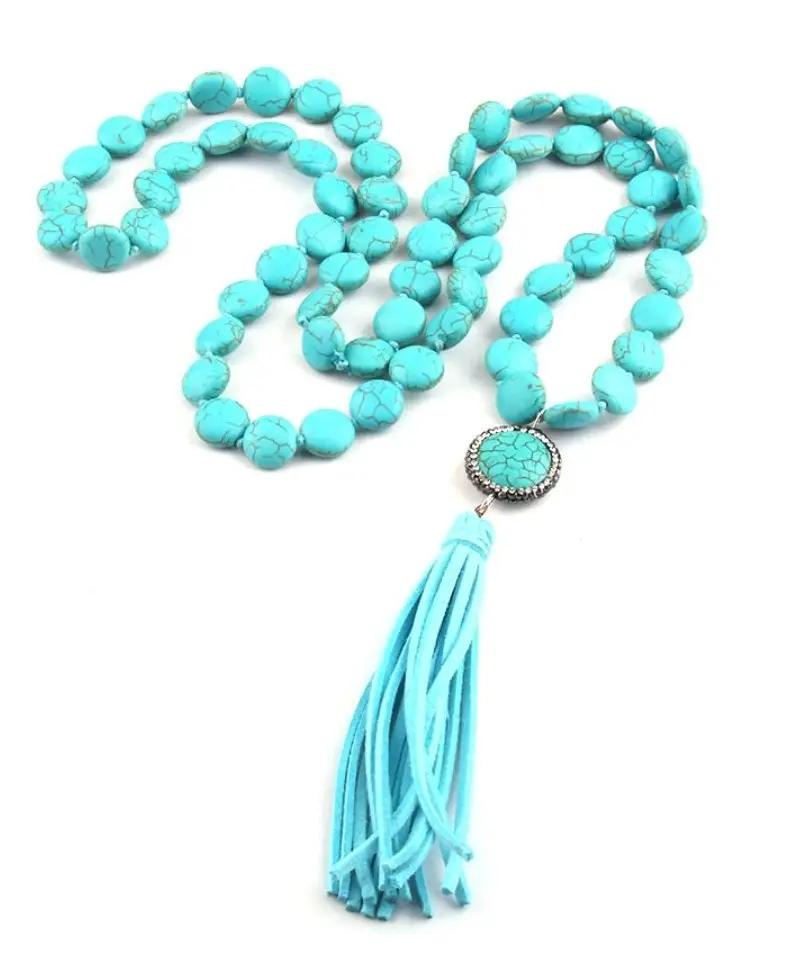 Necklace - Necklace - Turq Beads, Tassel
